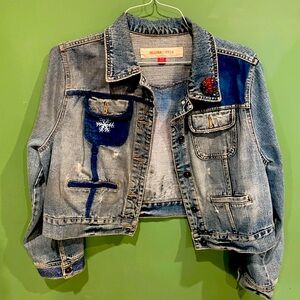 Jean jacket. Hand painted
